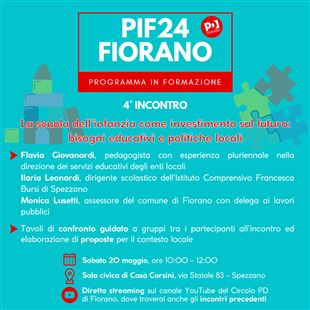 Prosegue il percorso di formazione politica fioranese: si parla di scuola dell’infanzia 