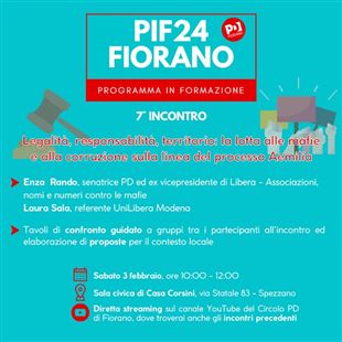 Sabato a casa Corsini il settimo incontro del #PIF24