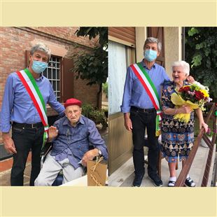 Il sindaco in visita agli ultracentenari Ebe Vivi e Giovanni Casolari