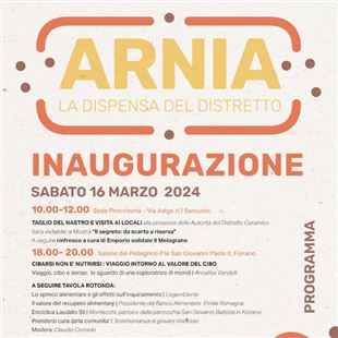 Sabato l'inaugurazione di “ARNIA, la Dispensa del distretto”